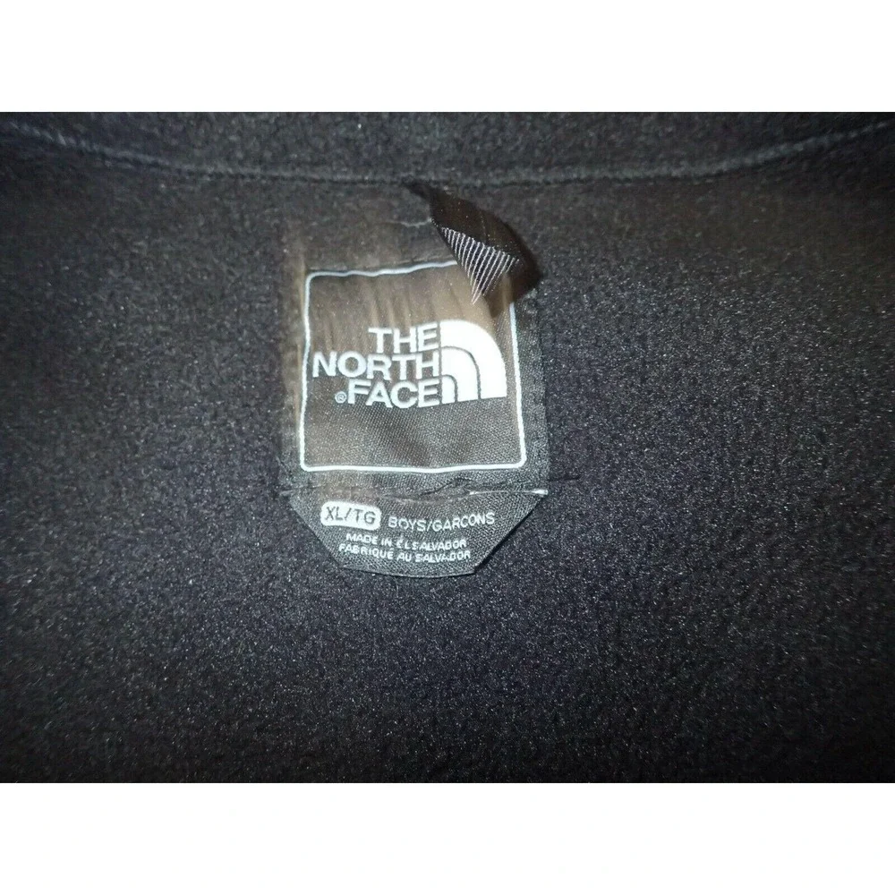 The North Face Denali Jacket Boys XL Black Excellent Fleece Full Zip Overlay